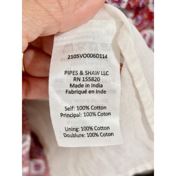 Veronica Beard Tinzia Mixed Paisley Tassel Midi Dress Red Multi Women's Small - Picture 9 of 9